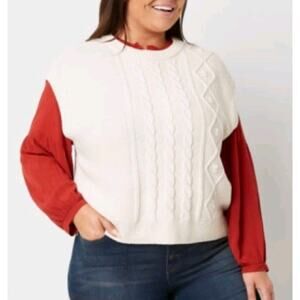 Frye and Co Asymmetrical Cable Knit Chunky Sweater Vest Ivory Cream Swiss Dot XS